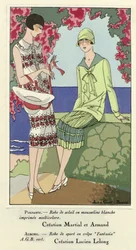 Napozóruha és sportruha, az Art-Gout-Beaute-ból, kiadó 1924 (pochoir Print)
