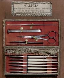 Antommarchi doktor által I. Napóleon császár (1769-1821) boncolásánál használt sebészeti műszerek