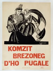 Beszélgess bretonul a gyerekeiddel – breton nyelvű propagandaplakát, amely arra buzdítja a bretonokat, hogy őrizzék meg regionális nyelvüket