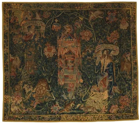 Tapestry, God The Father Appearing to Moses (one of set of six Sibyls comprising 46.134 to 46.139) called the 