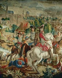 Károlyt, Lotaringiai herceget ábrázoló gobelin a ... (gyapjú és selyem)
