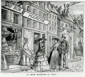 A Bon Marché Shop a párizsi rue du Bac-ban 1847-ben