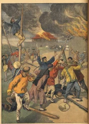 A boxerlázadás Kínában – Kínai események. A boxerek. Illusztráció a Le petit Journalhoz, 1900. június 24.
