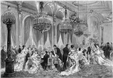 A Diplomáciai Testület vacsora Adolphe Thiers által szervezett fogadáson a Palais de l