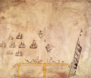 A Dutch India Company Flottája a St. Helena mellett, 1746