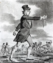„Az igazság és a szabadság barátja”, jakobinus karikatúra a Nap Jakobin-ellenes Társaságáról, 1795