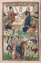 Ékszerbolt, 1491 (színes fametszet)