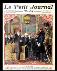 Az utolsó kalifa, II. Abdul Majid (1868-1944), amelyet az ankarai közgyűlés letaszított a trónról, a Le Petit Journal, 1924