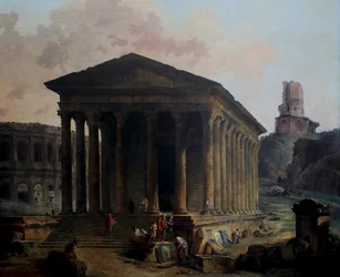 A Maison carré, az Amfiteátrum és a Tour Magne, Nimes
