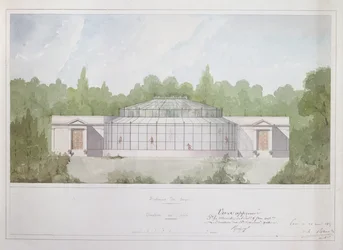 A majomház a párizsi Jardin des Plantes-ban, 1835 (tinta és WC papíron)
