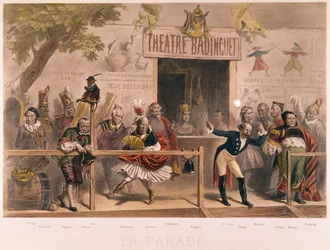 A parádé, III. Napóleon és udvara (1808-73) karikatúrája a La Menagerie Imperiale-ból, 1870 körül