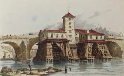 A Pont Notre Dame szivattyúja, 1836