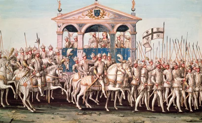 II. Henrik (1519-59) királyi belépőfesztiválja Rouenben, 1550. október 1.