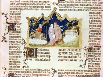 Ábrahám és Lót szétválasztása, Jean de Sy Bibliájából, 1355 körül