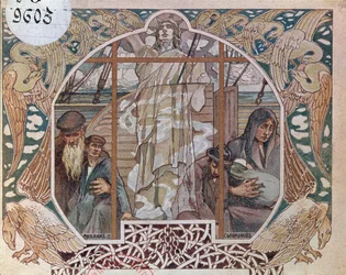 A szabadság szelleme, mint az egyetlen remény, borítóillusztráció Au dela de lOceanból, 1909