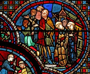 St Lubin ablaka: körmenet elhagyja a templomot (w45)