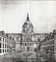 A Sorbonne Egyetem - "Alphabet Picturesque des Monumens de Paris" 1840 körül (metszet)