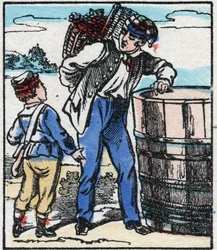 A borász. Metszet a „La chanson des metier”-ben. Epinális képalkotás, 19. század vége. Magángyűjtemény