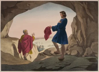 József vérfoltos kabátja, illusztráció az LHistoire Sainte katekizmusból, Charles Delagrave, Párizs, 19. század vége