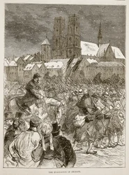 Orléans evakuálása, 1870. december, illusztráció Cassells: A Franciaország és Németország közötti háború története, 1870-1871