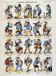 Jánosék jeles családja. Epinal képe, sd. 19. század.