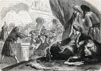 „A janicsárok hadseregének lemészárlása 1826-ban II. Mahmud szultán által, Konstantinápoly”, 1864