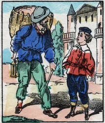 A rongy. Metszet a „La chanson des metier”-ben. Epinális képalkotás, 19. század vége. Magángyűjtemény