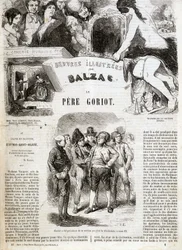 Balzac „A Goriot atya”” című regénye eredeti kiadásának címlapja a „” Balzac illusztrált művei” című részben: „” Goriot a szekció elnöke volt a forradalom idején”” . ¿