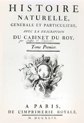 Természettörténeti címlap, Általános és különös, Buffon, Párizs, 1749