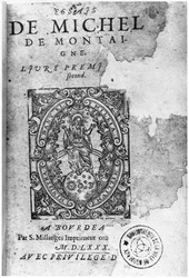 Michel de Montaigne (1533-92) Esssai első kiadásának címlapja 1580