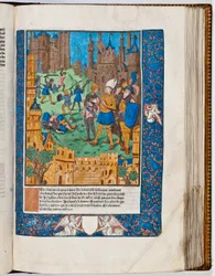 Vespasianus legyőzi a lázadást Galileában, i.sz. 67-ben (kézzel színezett nyomtatás)