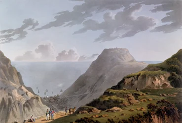Kilátás Jamestownra és a Longwoodba vezető ösvényre, 1821 körül