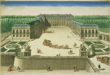 A St. Cloud kastély látképe, Antoine Aveline (1691-1743) metszetében
