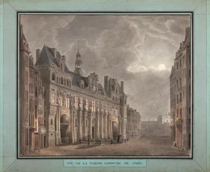 Kilátás a párizsi Maison Commune-ra, 1790-95 között (wc papíron)