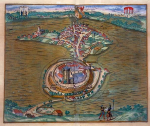 Kilátás a Place de Louis le Grandra, az egyik szoba Monseigneur le Dauphin házassága alkalmából épült (101866 részlet) (színes metszet)