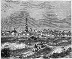 Kilátás a város Pondicherry (Puducherry), India