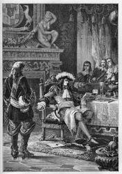 III. Orániai Vilmos megkapta a walesi herceg születésének hírét - III. Vilmos (1650-1702) megkapta a walesi herceg születésének hírét - Hírek III. Vilmosnak - metszet a "" L
