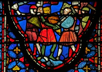 Ablak w15 Szent ereklyék: Heraclius harcol Kroiszus fia ellen