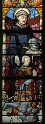 W1 ablak, amely St Guillaume-ot és Guillaume de Montmorency-t ábrázolja