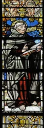 St Thibault-t ábrázoló w1 ablak