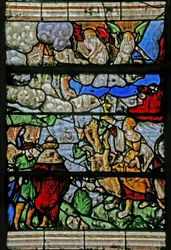 Az utolsó ítéletet ábrázoló w9 ablak – Albert Durer nyomán