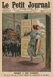 A Francia Köztársaság kívánsága a Versailles-i Kongresszuson, Gondoljon először rám, a „Le Petit Journal” első borítójának illusztrációja, Illustre melléklet, 1913. január 12.