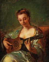 Gitározó hölgy F 18Y