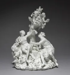 Bacchus és Venus, gyártó Tournay Factory, Belgium, 1755 körül
