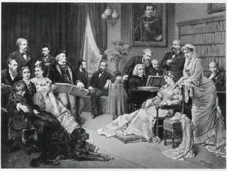 Richard Wagner és Liszt Bayreuthban Cosimával és Siegfrieddel – Fritz Georg Papperitz nyomán