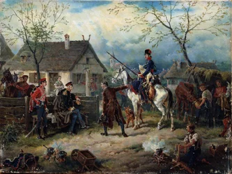 Jelenet az orosz-francia háborúból 1812-ben