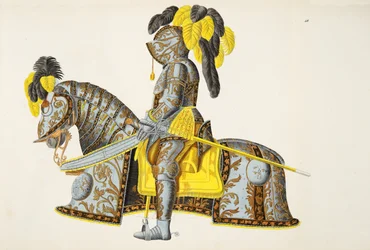Az I. Keresztény választófejedelem által viselt páncélzat, a Carl Hoffmann által 1842-ben kiadott "A lovagkor fejlődésének és szokásainak története" című könyvből, Dr. Franz Kottenkamp, 1842