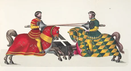 Két lovag egy versenyen, tányér a lovagság fejlődésének és szokásainak történetéből, Dr. Franz Kottenkamp, Carl Hoffmann, 1842