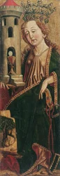 Szent Borbála (belül) és Szent Kassianus (kint)