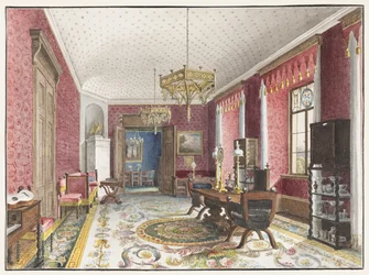 A Vörös szoba, Schloss Fischbach, c. 1846